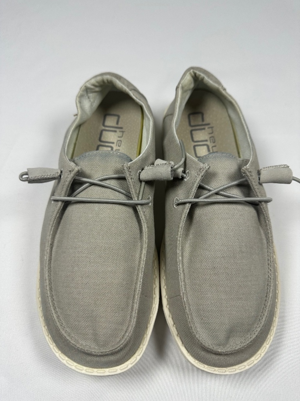 Hey Dude Women's Wendy Chambray Light Grey Loafers Size 6.